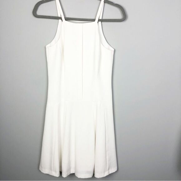 TRINA TURK | Cutout Back Pleat Front White Mini Dress Women’s Size 0 - Picture 1 of 8